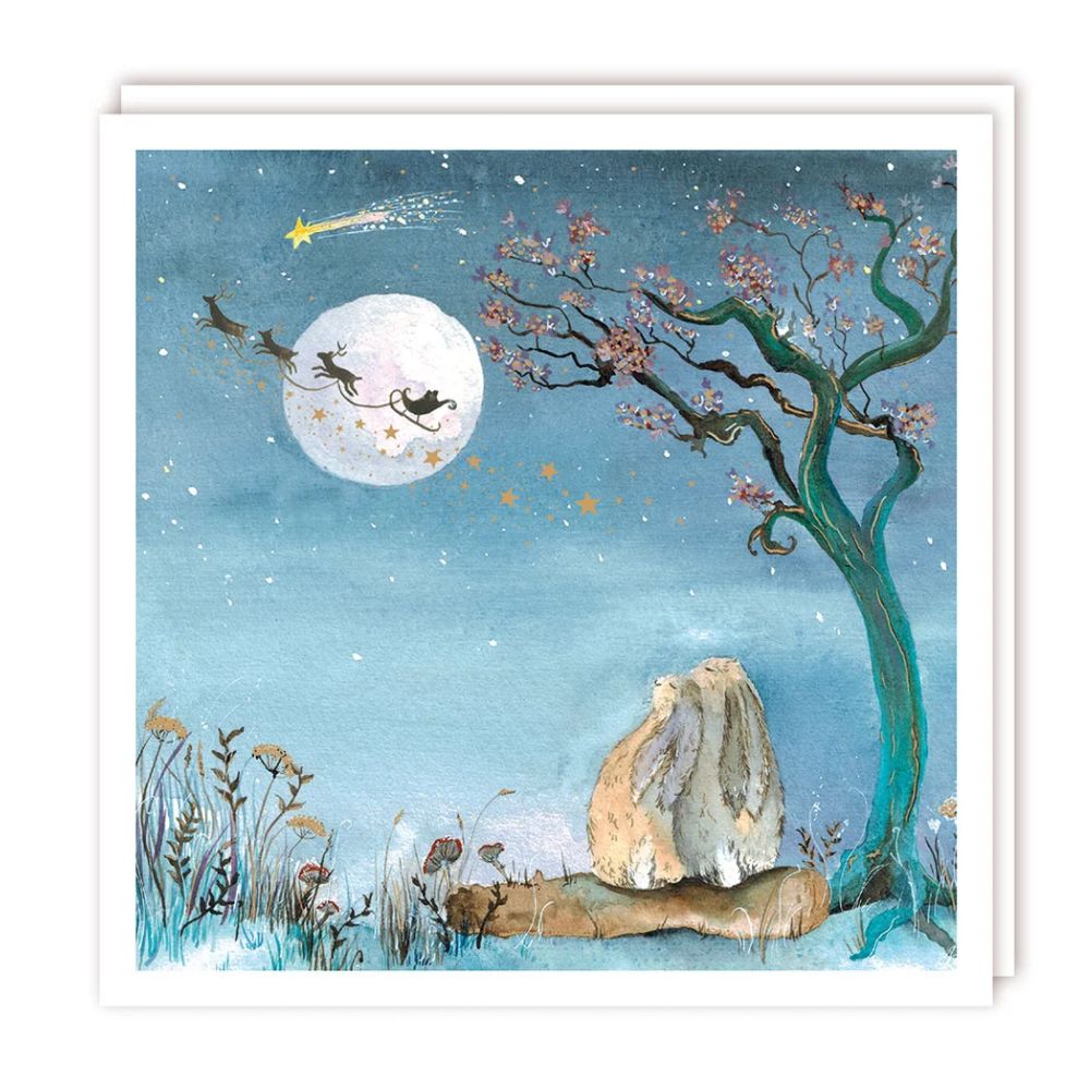Tracks Xmas Wish on a Star Sparkle Christmas Card -  (Pack of 5)