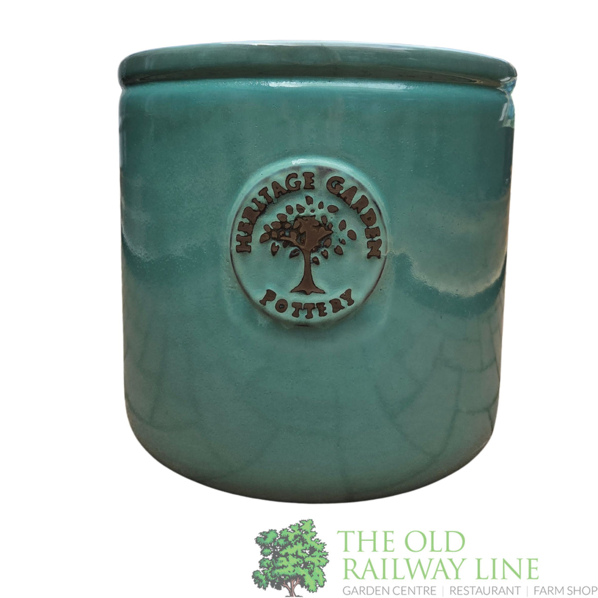 Woodlodge 19cm Reactive Turquoise Blue Edwin Cylin Pot