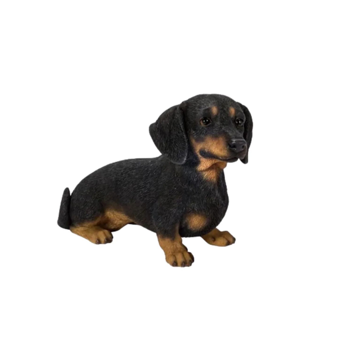 Vivid Arts 22.5cm Real Life Black And Brown Dachshund – Old Railway 