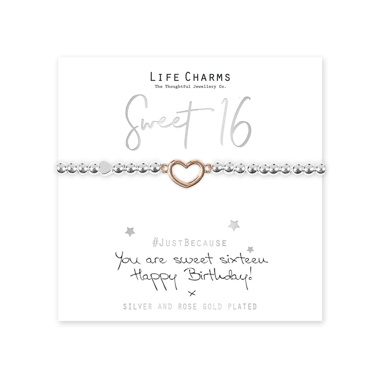 Life Charms "Sweet 16" Gold Heart Bracelet