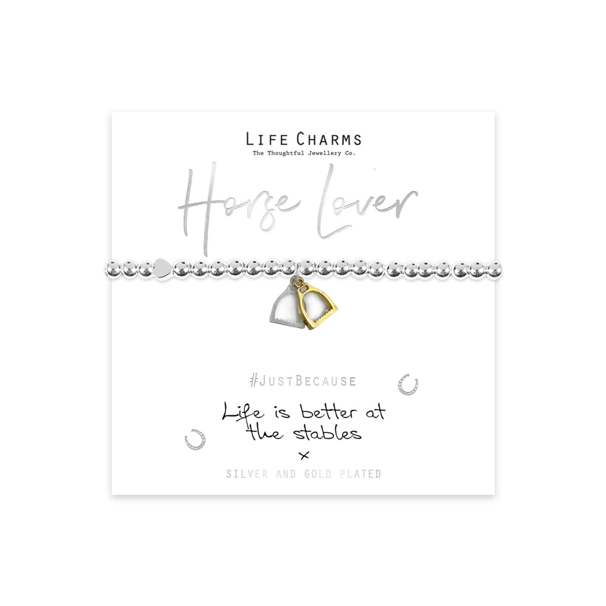 Life Charms "Life is Better At The Stables" Stirrups Bracelet