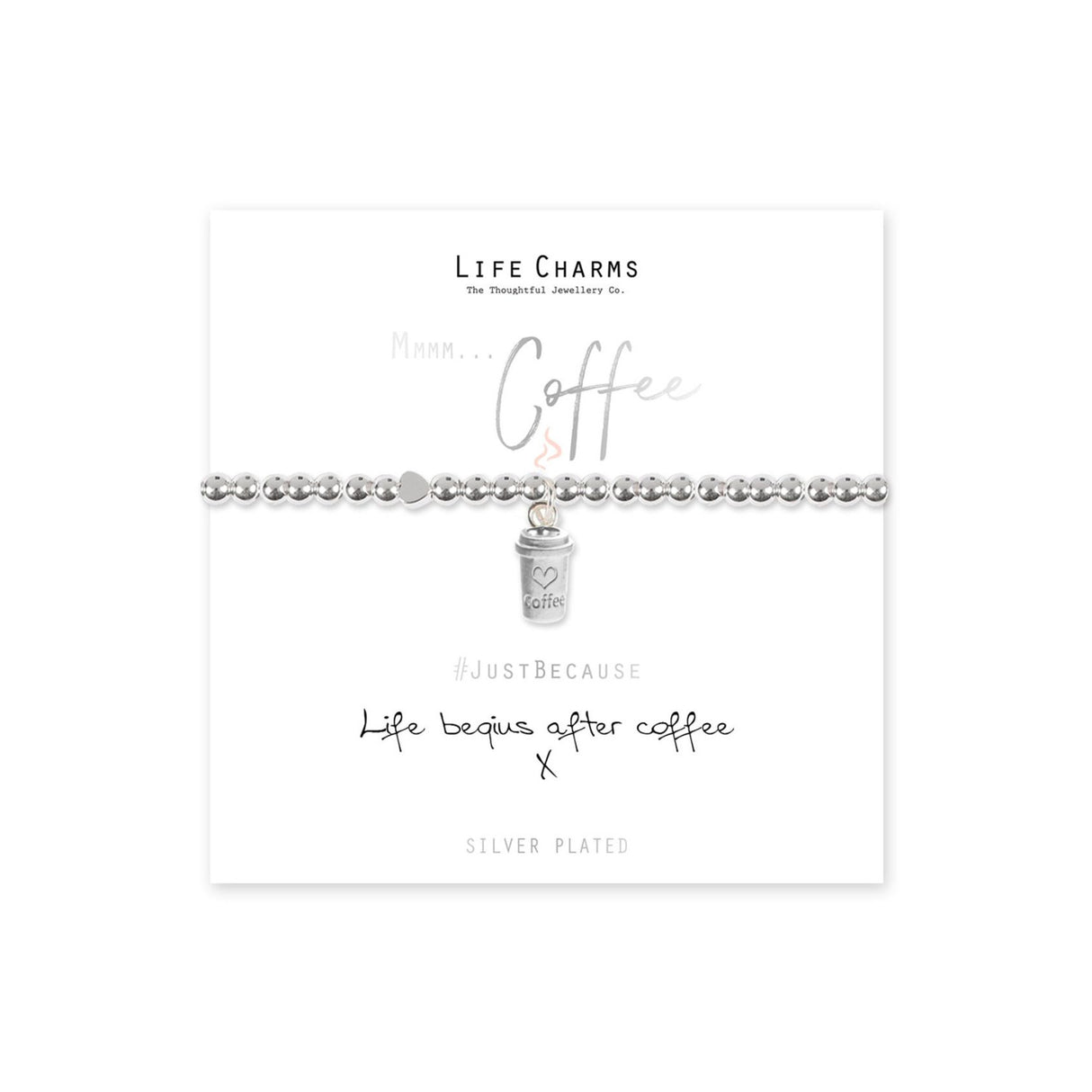 Life Charms Life Begins After Coffee Bracelet