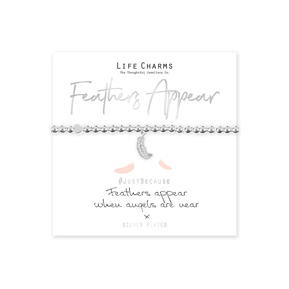 Life Charms Feathers Appear Angels Are Near Bracelet