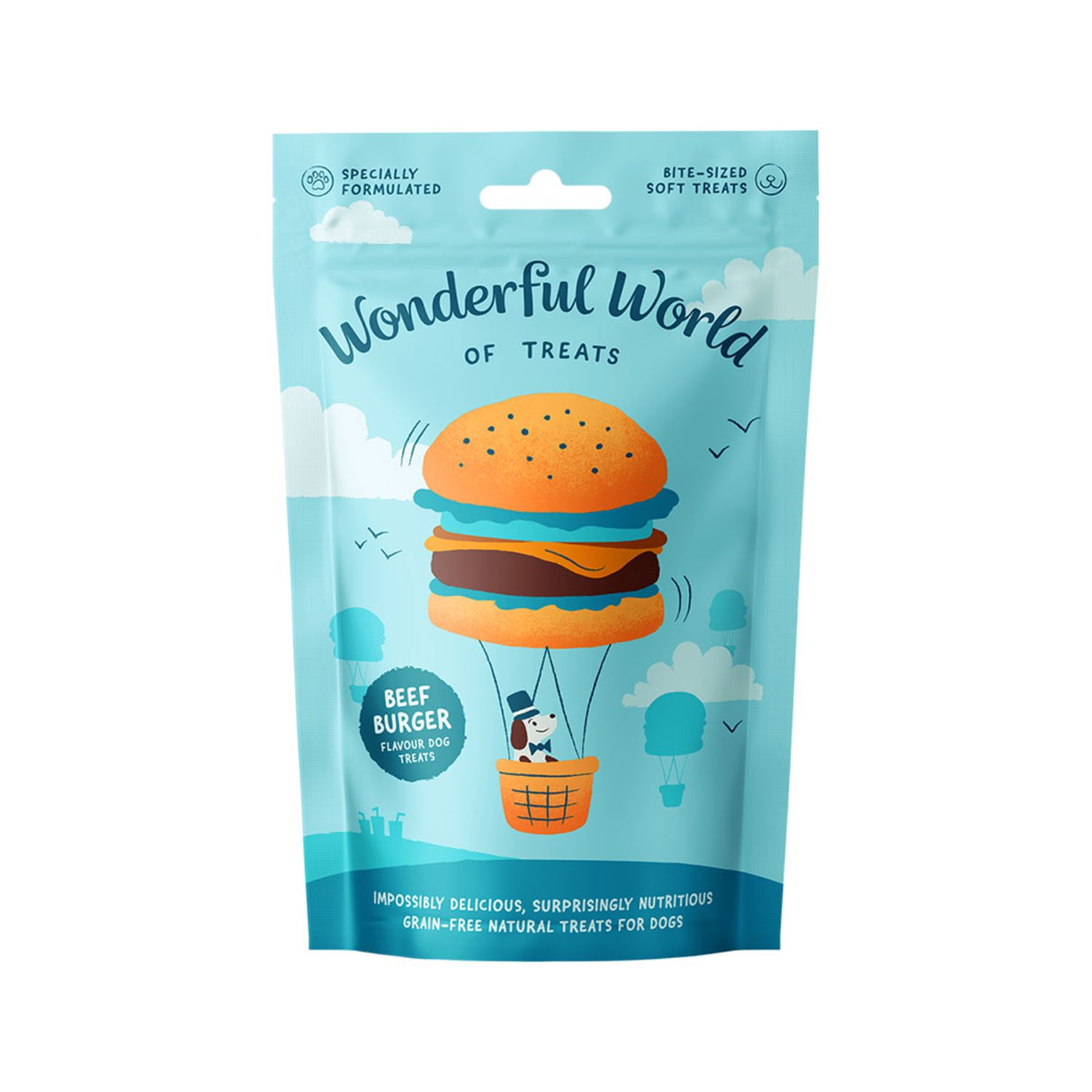 Wonderful World Of Treats 50g Beef Burger Dog Treats