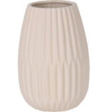 Koopman 20cm White Ribbed Vase