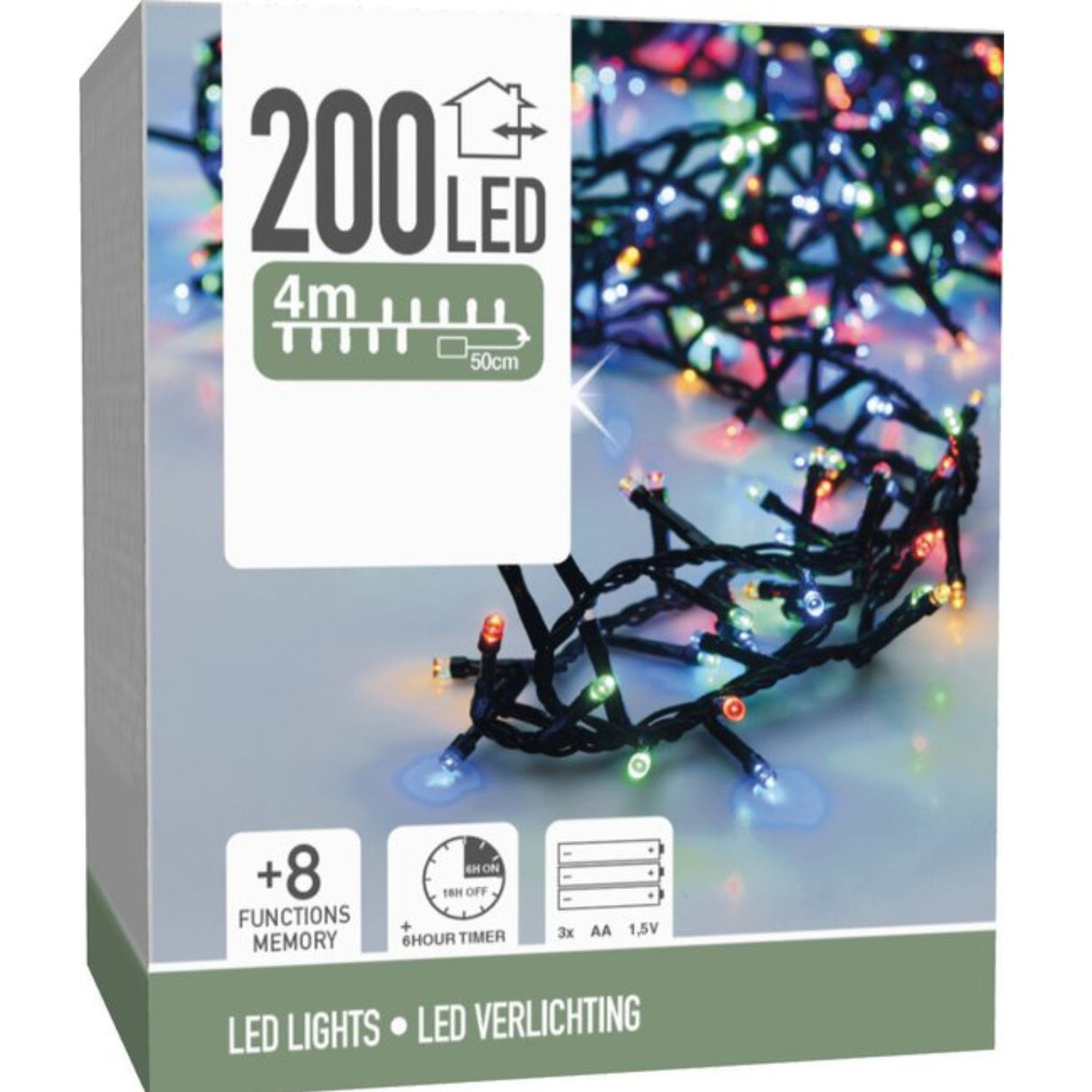 Koopman 200 Multicolour LED Micro Cluster  Battery Christmas Lights