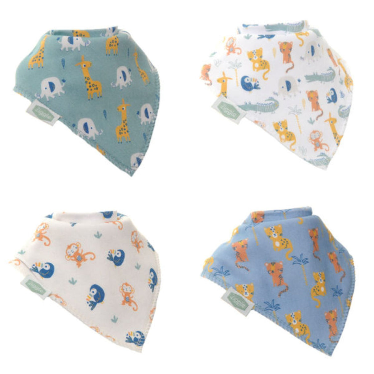 Ziggle Baby Savanna Animals Bib Set