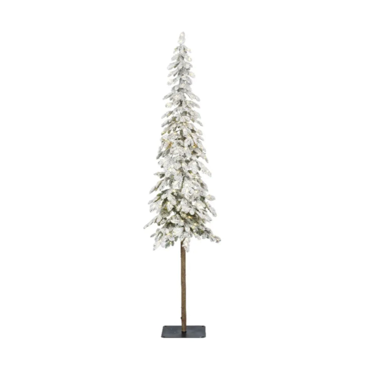 Lumineo 210cm Green and White Alpine Fir Tree Micro LED Tree