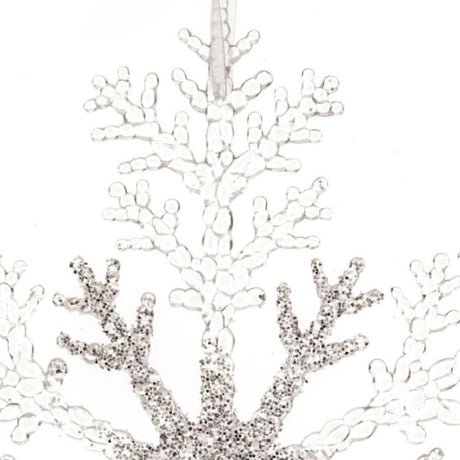 Decoris 32cm Plastic Glitter Snowflake with Hanger