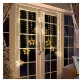 Three Kings 1.2m Warm White LED Star Curtain String Lights