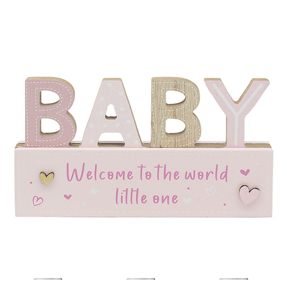 Little Angels 18cm Stand Plaque Pink
