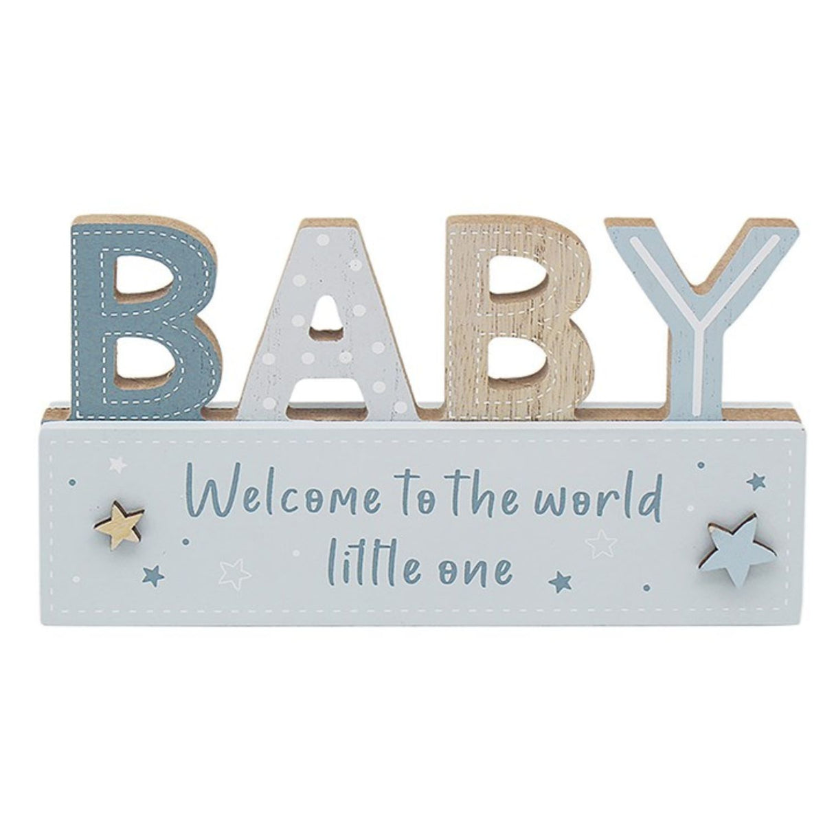 Little Angels 15cm Stand Plaque Blue