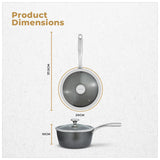 Tower Cerastone Pro 20cm Saucepan with Glass Lid