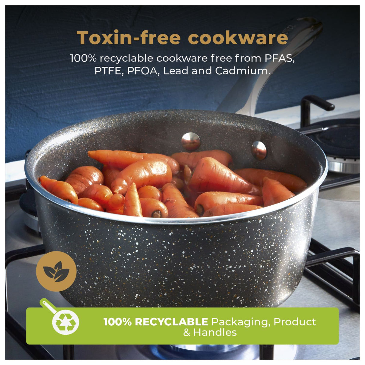 Tower Cerastone Pro 20cm Saucepan with Glass Lid