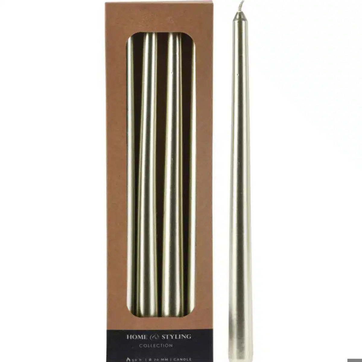 Koopman Four Piece 30cm Gold Dinner Candles