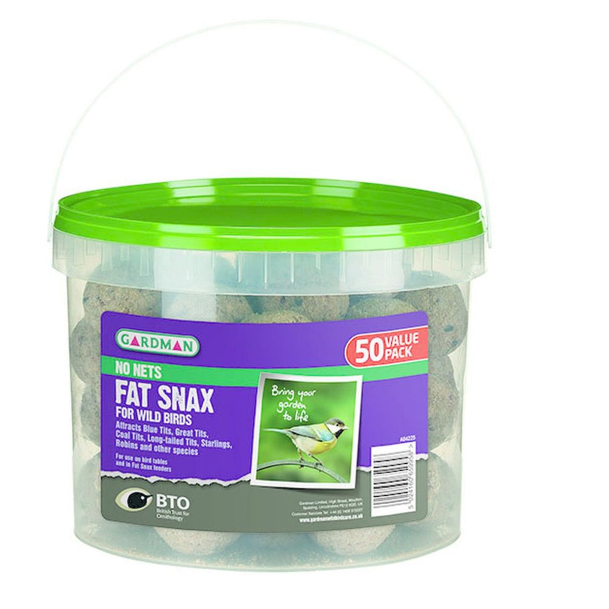 Gardman Wild Bird 50 No Net Fat Snax Tub