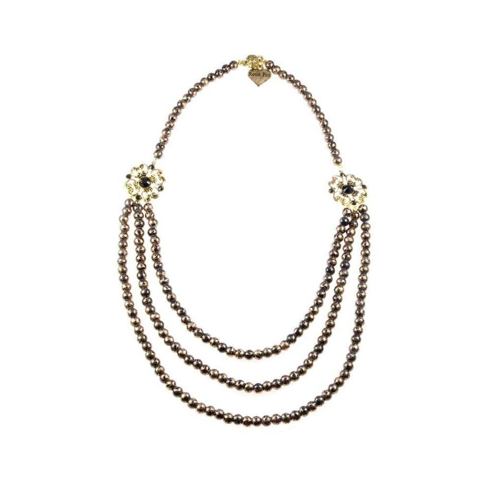 Rosie Fox Bronze Jet Vintage Necklace