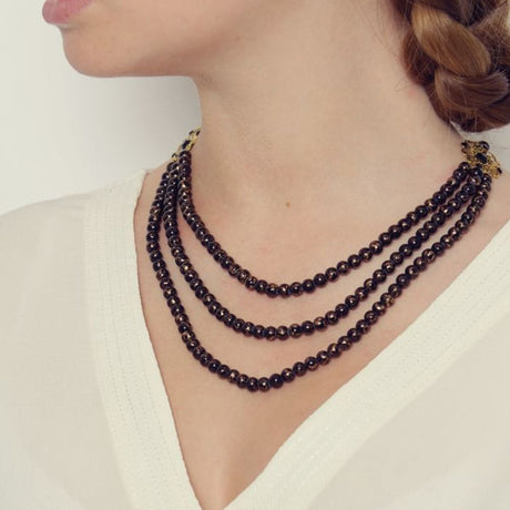 Rosie Fox Bronze Jet Vintage Necklace