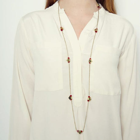 Rosie Fox Ruby Star Long Necklace