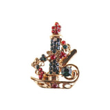 Rosie Fox Festive Crystal Candlestick Hairclip and Brooch