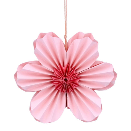 Gisela Graham 16cm Pale Pink 6 Petal Medium Flower Hanging Decoration