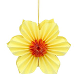 Gisela Graham 16cm Yellow 6 Petal Medium Flower Hanging Decoration