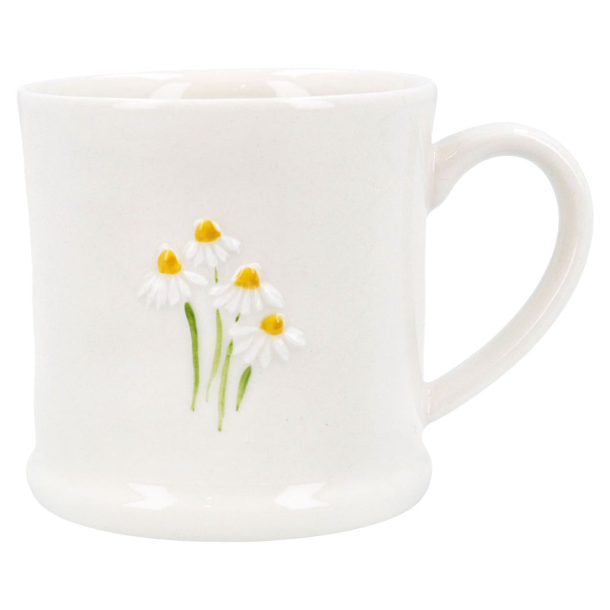 Gisela Graham 10cm White Daisies Stoneware Mini Mug