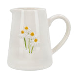 Gisela Graham 8cm White Daisies Stoneware Mini Jug