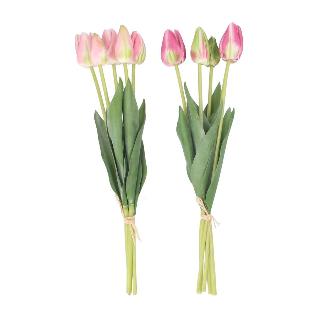 Gisela Graham Pink/Green Artificial Tulips (Choice of 2)