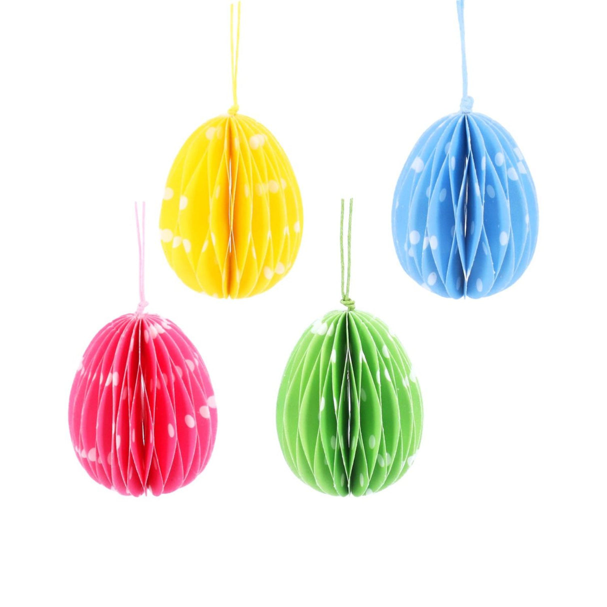 Gisela Graham Honeycomb Paper Polka Dot Egg Hanging Decoration (Choice of 4)