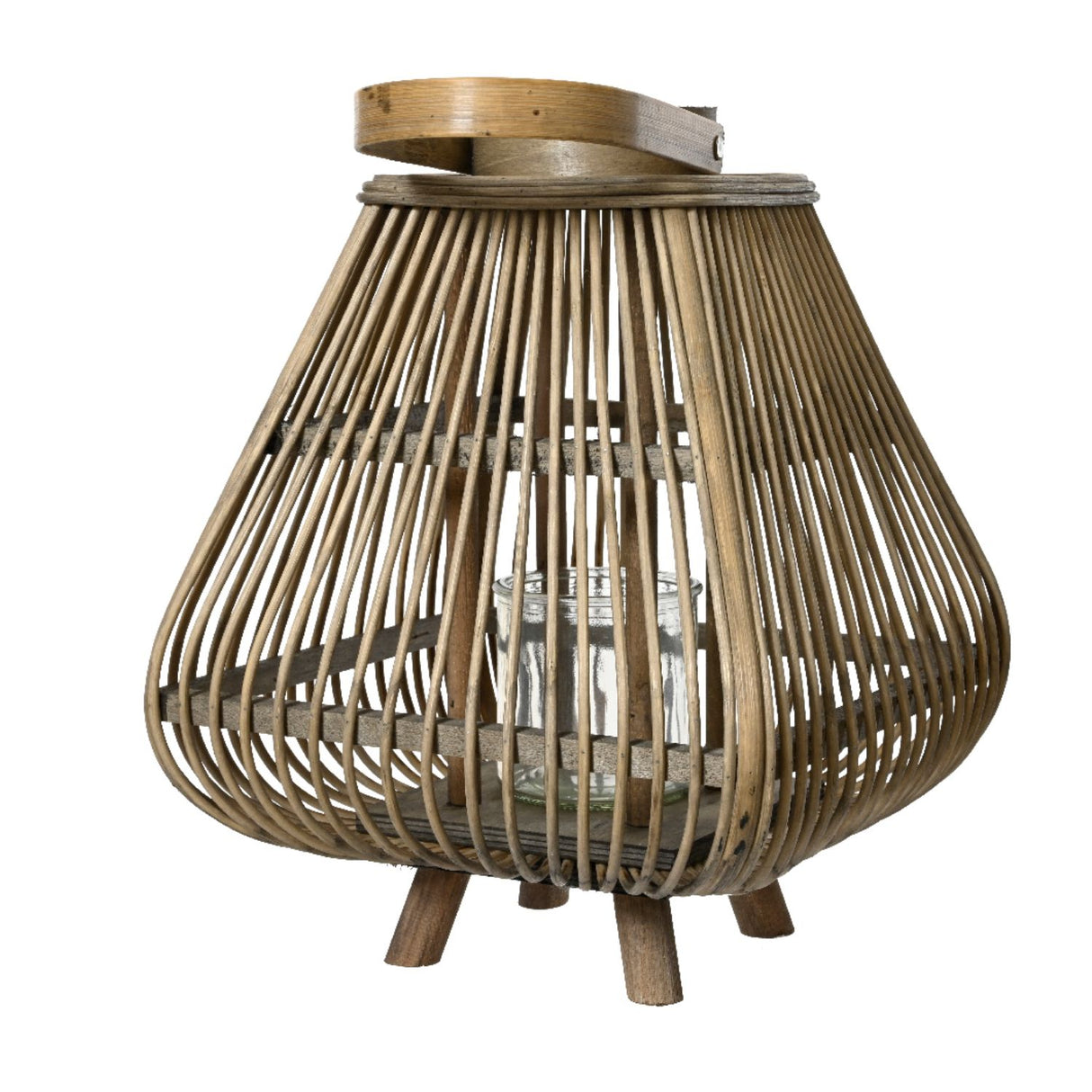 Kaemingk 31cm Lantern Sustainably Sourced Bamboo