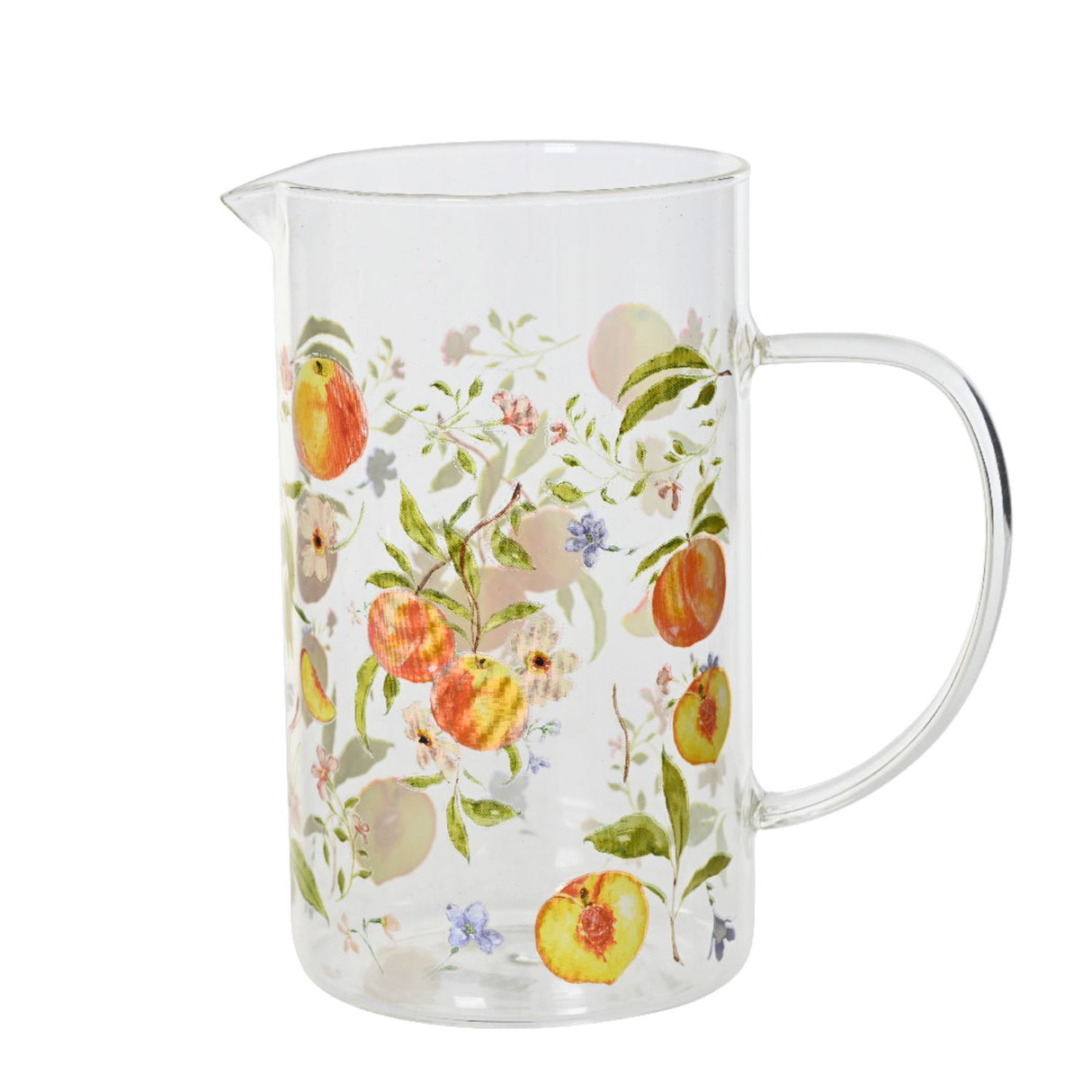 Kaemingk 17cm Carafe Glass With Peach Print (Choice of 2)