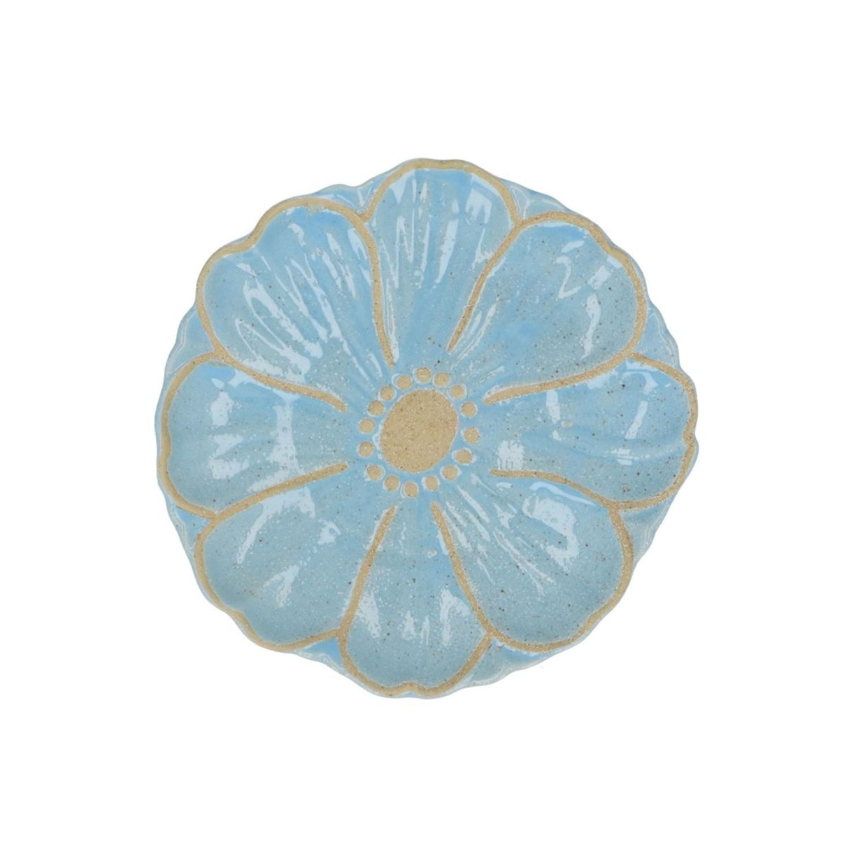Gisela Graham Blue Stoneware Flower Pattern Plate