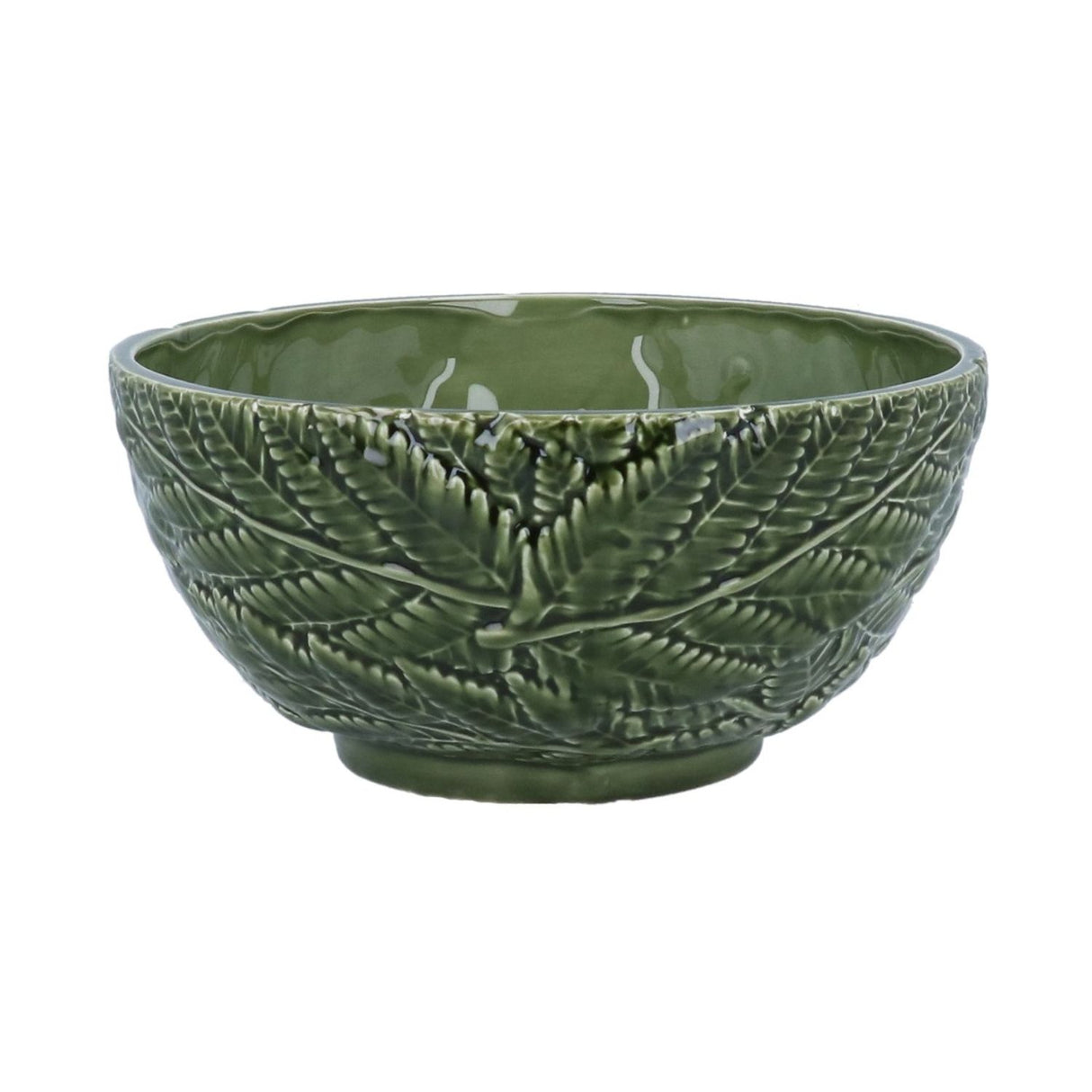 Gisela Graham Large Ceramic Green Fern Bowl