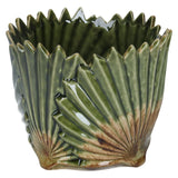 Gisela Graham Ceramic Green Leaf Pot