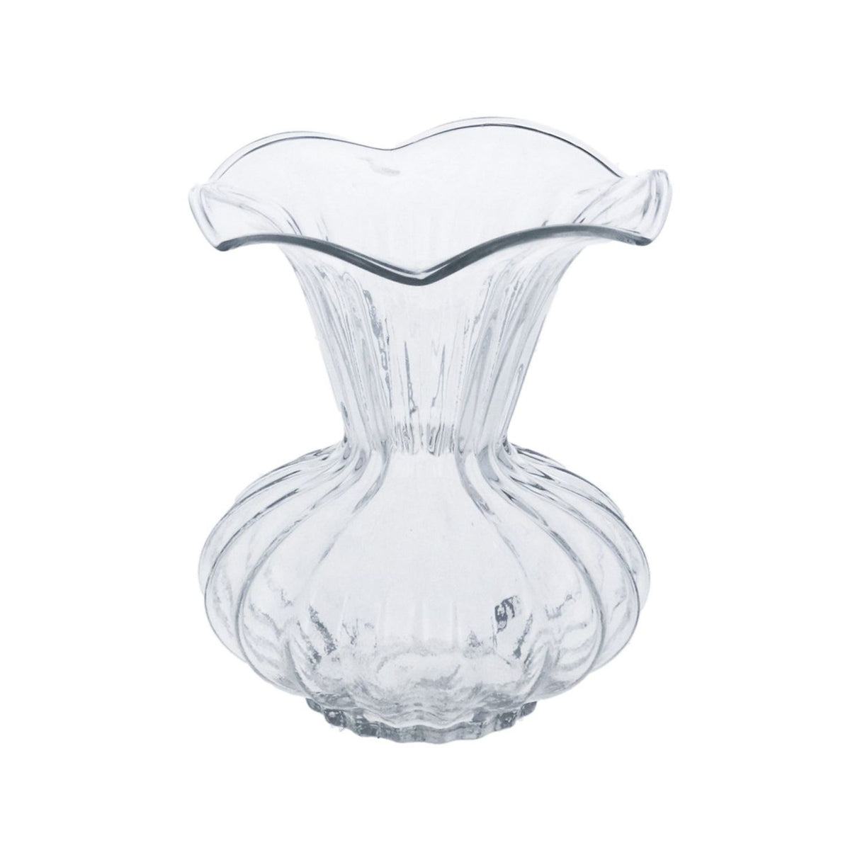 Gisela Graham Clear Glass Frill Vase