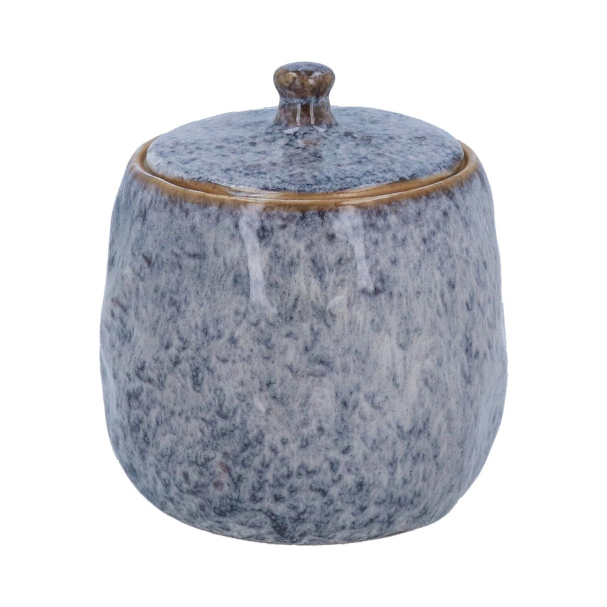 Gisela Graham Large Blue Stoneware Speckled Pot