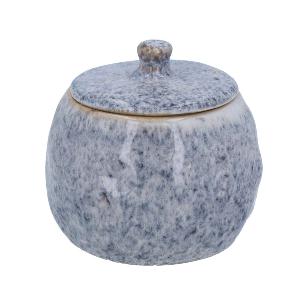 Gisela Graham Small Blue Stoneware Speckled Pot