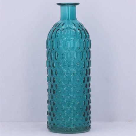 Gisela Graham Small Teal Glass Honeycomb Vase