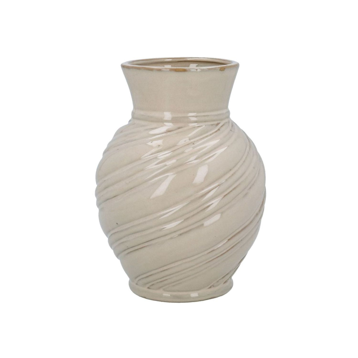 Gisela Graham Stoneware Taupe Vase - Small