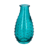 Gisela Graham Teal Glass Dimple Vase