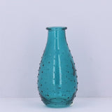 Gisela Graham Teal Glass Dimple Vase