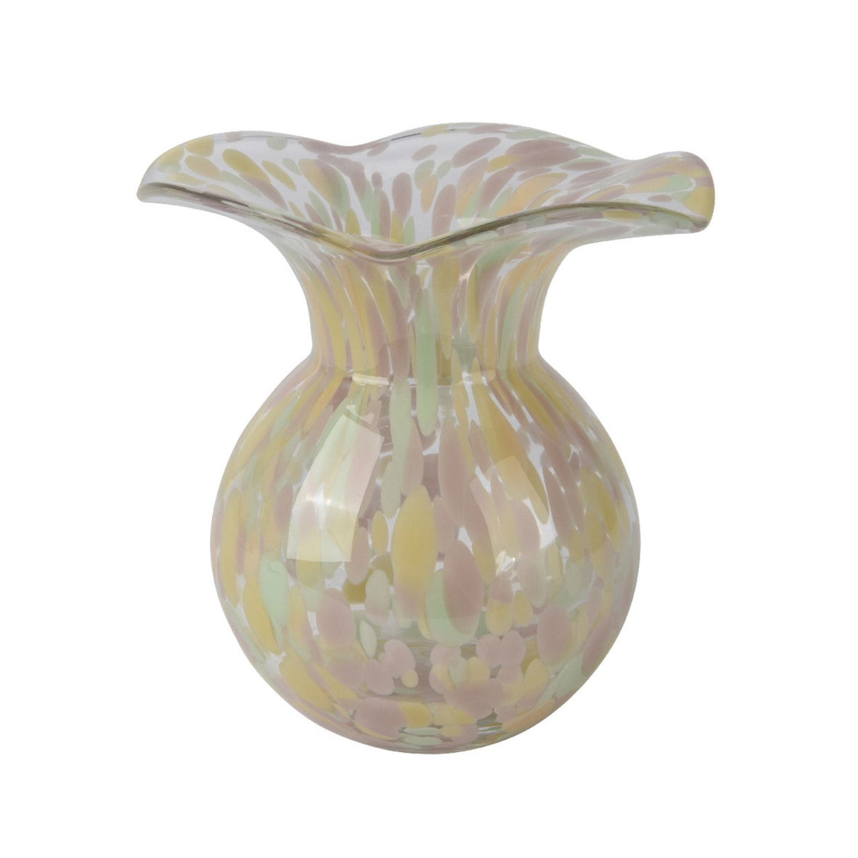 Kaemingk 19cm Glass Vase Solid Colour with Dots