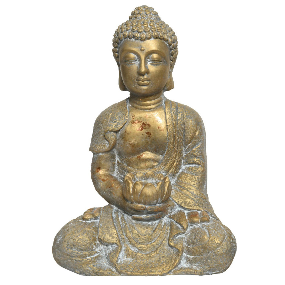 Kaemingk 46cm Outdoor Buddha Statue with Lotus