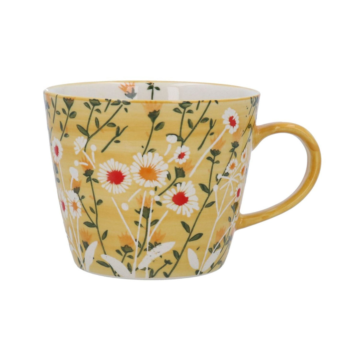 Gisela Graham Yellow Stoneware Daisy Mug