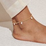Joma Jewellery Three Pearl Anklet In Gold Plating