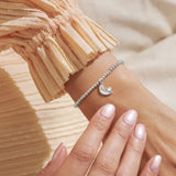Joma Jewellery Mother's Day A Little 'Love You To The Moon And Back Mum' Bracelet In Silver Plating