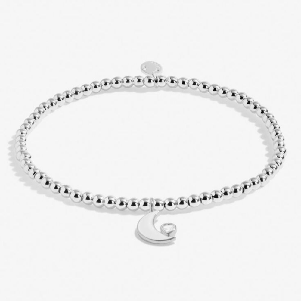 Joma Jewellery Mother's Day A Little 'Love You To The Moon And Back Mum' Bracelet In Silver Plating
