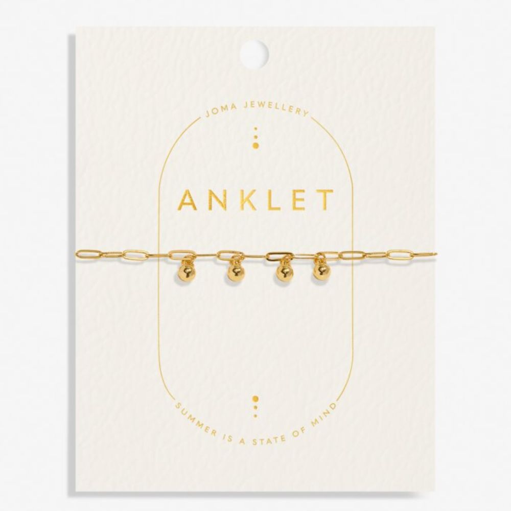 Joma Jewellery Charms Anklet In Gold Plating