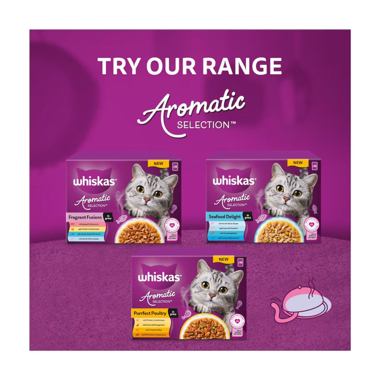 Whiskas 40x85g Pouches 1+ Aromatic Fusion in Gravy